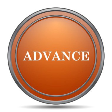 Önceden simgesi. Beyaz arka plan turuncu internet düğme