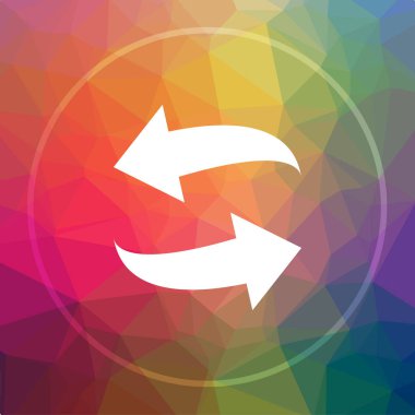 Simge değiştir. Takas et düşük poli arka plan üzerinde Web sitesi düğmesi