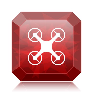 Drone kırmızı kutsal kişilerin resmi web sitesi düğme beyaz arka plan üzerinde