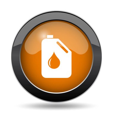 Yağ tenekesi simgesine. Petrol Web sitesi düğmesini beyaz arka plan üzerinde olabilir