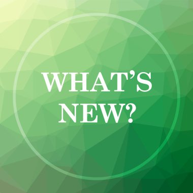 Whats yeni kutsal kişilerin resmi. Whats yeni Web sitesi düğmesinde yeşil düşük poli arka plan