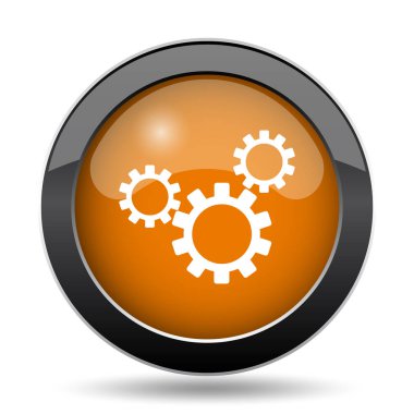 Ayarları simgesi. Beyaz arka plan üzerinde ayarları Web sitesi düğmesini