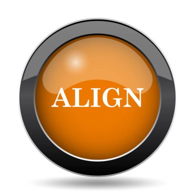Simge hizalayın. Web sitesi düğmesini beyaz arka plan üzerinde hizalama