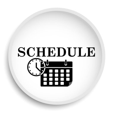 Zamanlama simgesini. Zamanla Web sitesi düğmesini beyaz arka plan üzerinde.