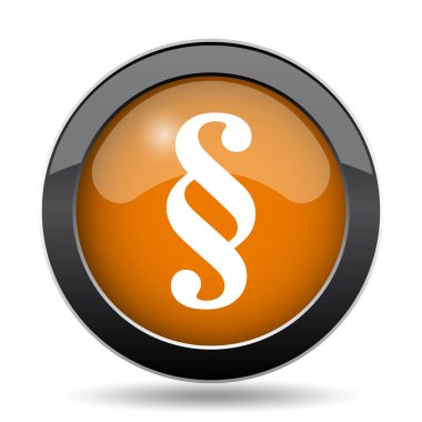 Paragraf simgesi. Paragraf Web sitesi düğmesini beyaz arka plan üzerinde