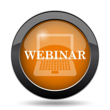 Webinar simgesi. Webinar Web sitesi düğmesini beyaz arka plan üzerinde