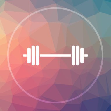 Halter simgesi. Halter Web sitesi düğmesini düşük poli arka plan üzerinde