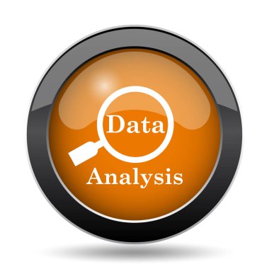 Veri Analizi simgesi. Beyaz arka plan verilerini analiz web sitesi düğmesini