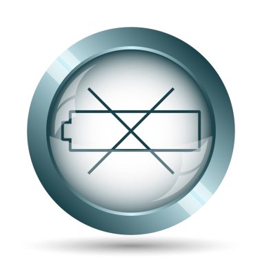 Boş pil simgesi. Beyaz arka plan üzerinde Internet düğmesi.