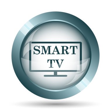 Akıllı tv simgesi. Beyaz arka plan üzerinde Internet düğmesi.
