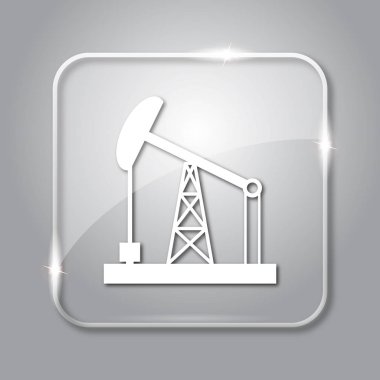 Petrol pompa simgesi. Gri arka plan şeffaf Internet düğmesini