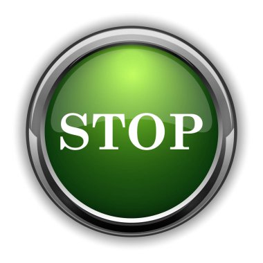 Simge durdurmak. Beyaz arka plan üzerinde Web sitesi düğmesini durdurmak