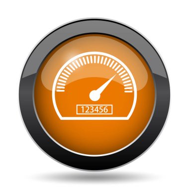 Hız göstergesi simgesi. Hız göstergesi web sitesi düğmesini beyaz arka plan üzerinde