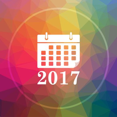 2015 takvim simgesini. 2015 takvim Web sitesi düğmesi düşük poli arka plan üzerinde
