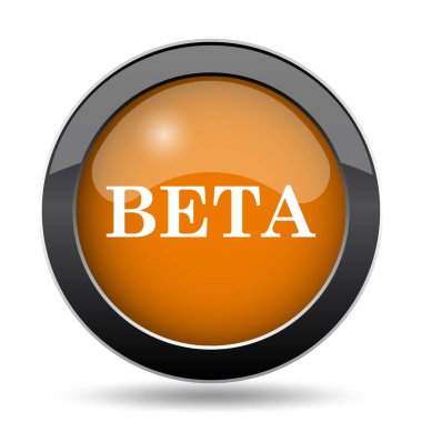 Beta simgesi. Beyaz arka plan üzerinde Beta Web sitesi düğmesini
