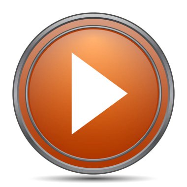 Oyun işareti simgesi. Beyaz arka plan turuncu internet düğme