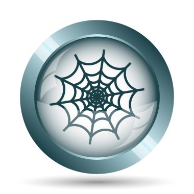 Örümcek web simgesi. Beyaz arka plan üzerinde Internet düğmesi.