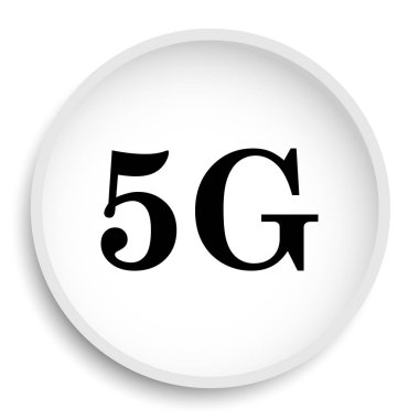5g simgesi. Beyaz arka plan üzerinde 5g Web sitesi düğmesini. 