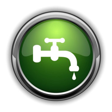 Su dokunun simgesi. Su beyaz arka plan üzerinde Web sitesi düğmesine dokunun