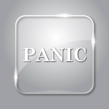 Panik simgesi. Gri arka plan şeffaf Internet düğmesini