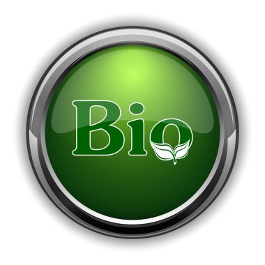 Biyo simgesi. Bio Web sitesi düğmesini beyaz arka plan üzerinde
