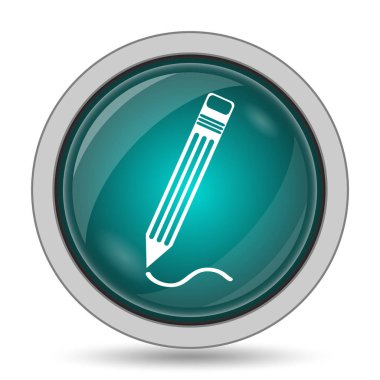 Kalem simgesi, beyaz arka plan üzerinde Web sitesi düğmesini