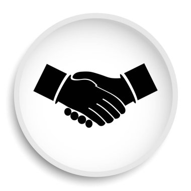 Anlaşma simgesi. Beyaz arka plan üzerinde anlaşma Web sitesi düğmesini. 