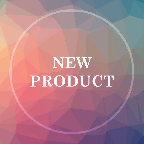 New product icon. New product website button on low poly background
