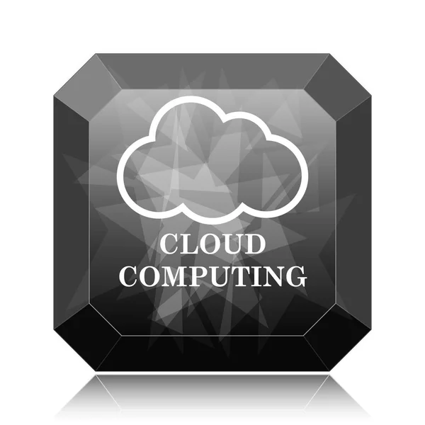 Cloud Computing Symbol Schwarzer Website Knopf Auf Weißem Hintergrund — Stockfoto