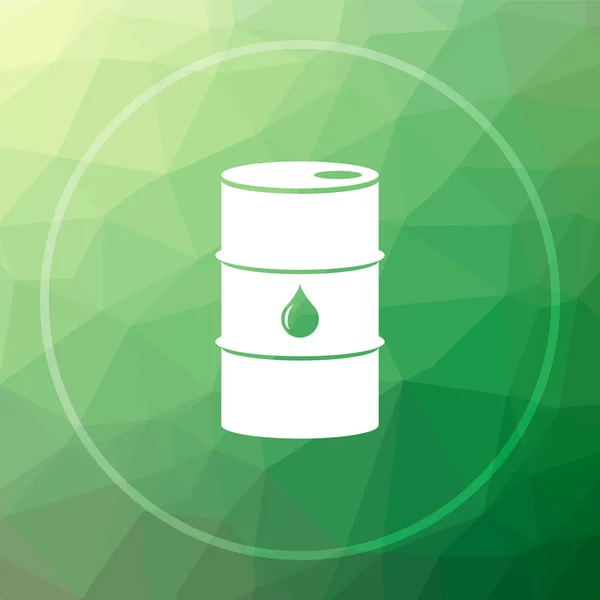 Ölbarrel Ikone Ölfass Website Taste Auf Grünem Low Poly Hintergrund — Stockfoto