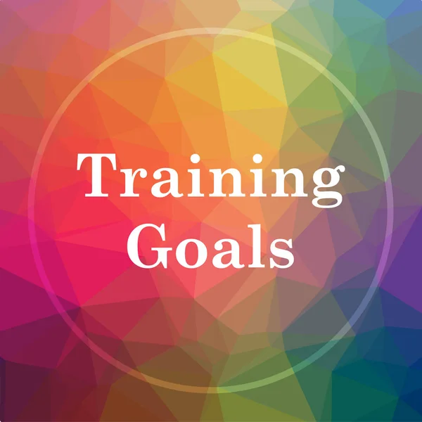 Training goals icon. Training goals website button on low poly background