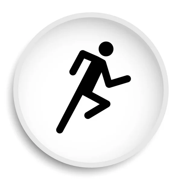 Laufen Mann Symbol Website Taste Auf Weißem Hintergrund — Stockfoto