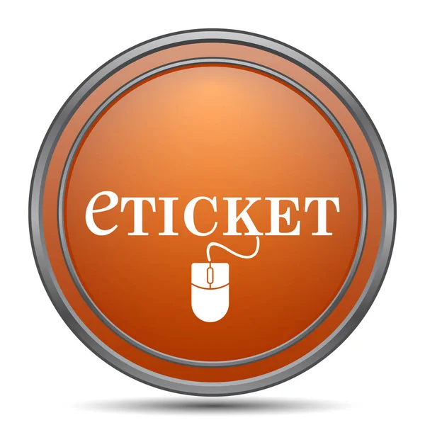 Icône Eticket Bouton Internet Orange Sur Fond Blanc — Photo