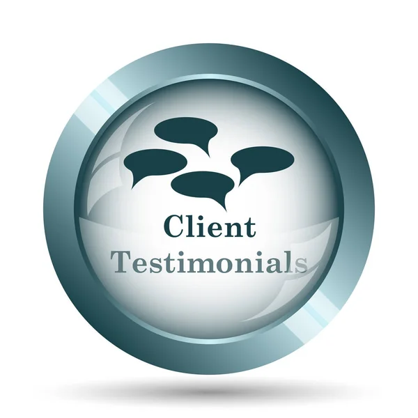 Client Testimonials Icon Internet Button White Background — Stock Photo, Image