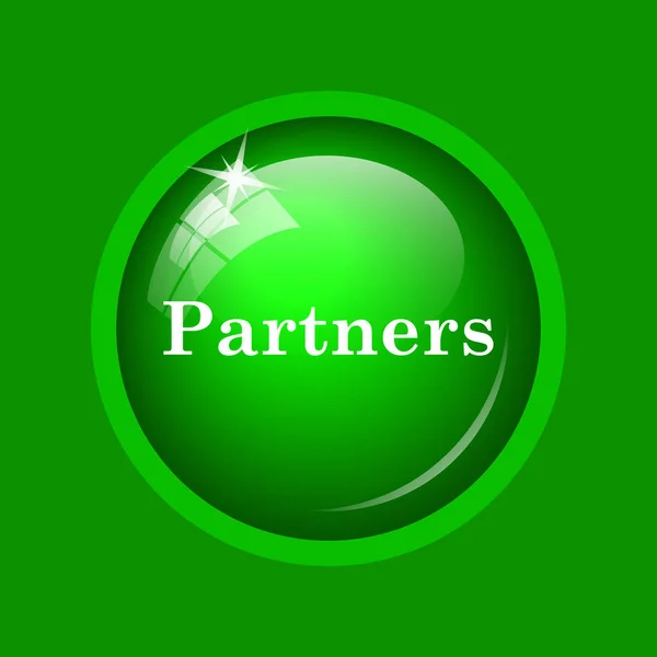 Partners Icon Internet Button Green Background — Stock Photo, Image