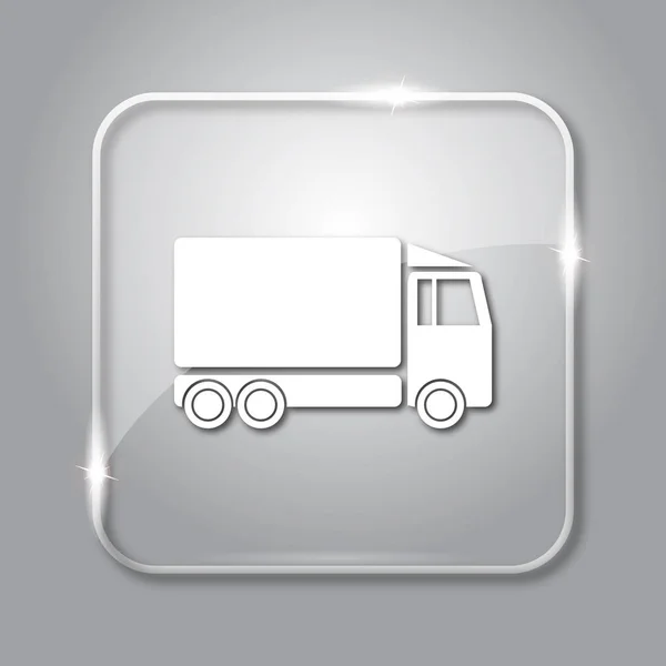 Icône Camion Bouton Internet Transparent Sur Fond Gris — Photo