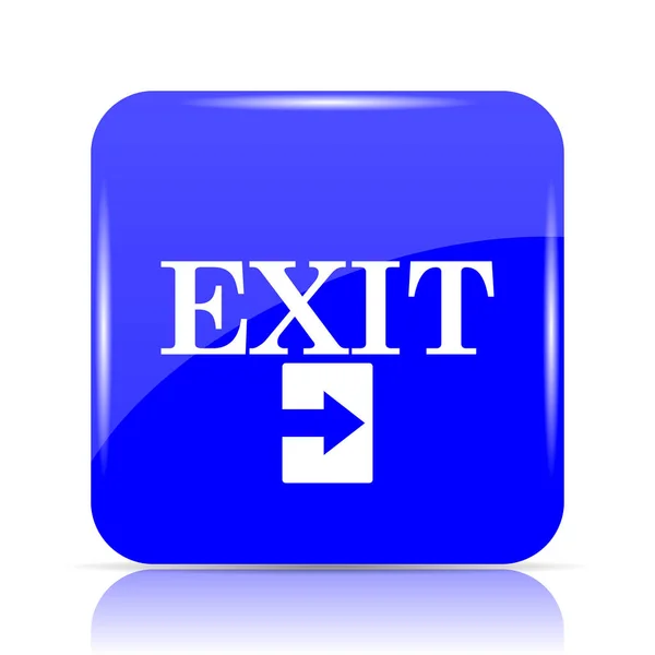 Exit Symbol Blauer Website Knopf Auf Weißem Hintergrund — Stockfoto