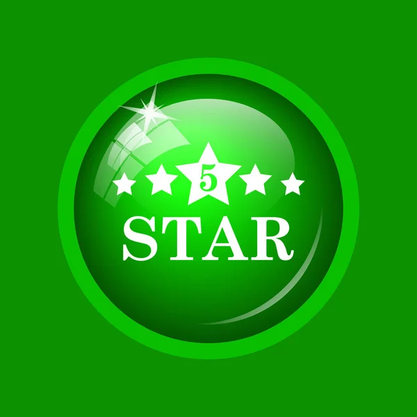 Звездочная Икона Кнопка Интернет Зеленом Фоне — стоковое фото