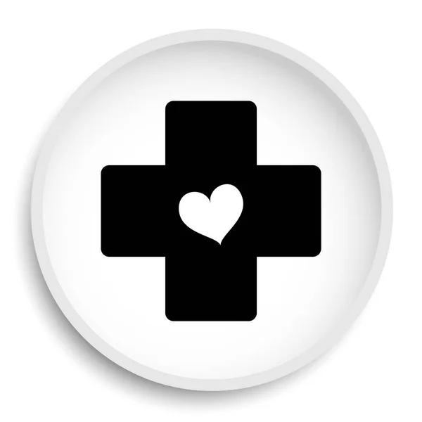 Cross Heart Icon Cross Heart Website Button White Background — Stock Photo, Image