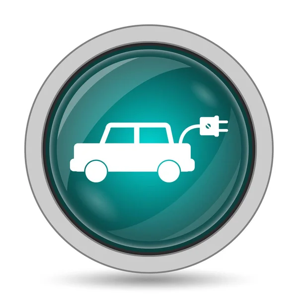 Electric Car Icon Website Button White Background — Stock Photo, Image