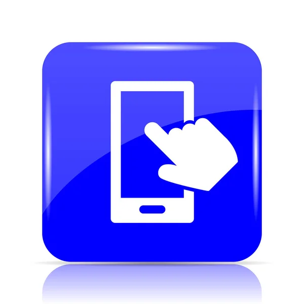 Smartphone con icono de mano — Foto de Stock