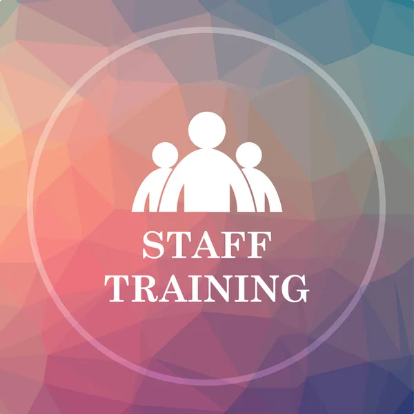 Staff training icon. Staff training website button on low poly background