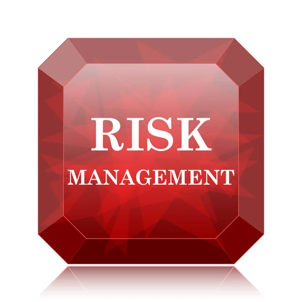 Reisk Management Icon Red Website Button White Background — стоковое фото