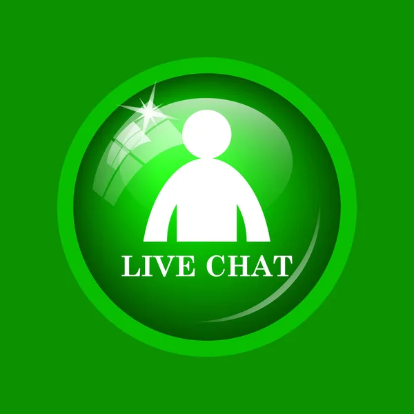 Icône Chat Direct Bouton Internet Sur Fond Vert — Photo