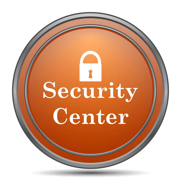 Security Center Pictogram Oranje Internet Knop Witte Achtergrond — Stockfoto