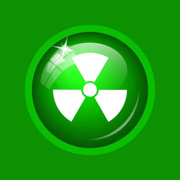 Radiation Icon Internet Button Green Background — Stock Photo, Image