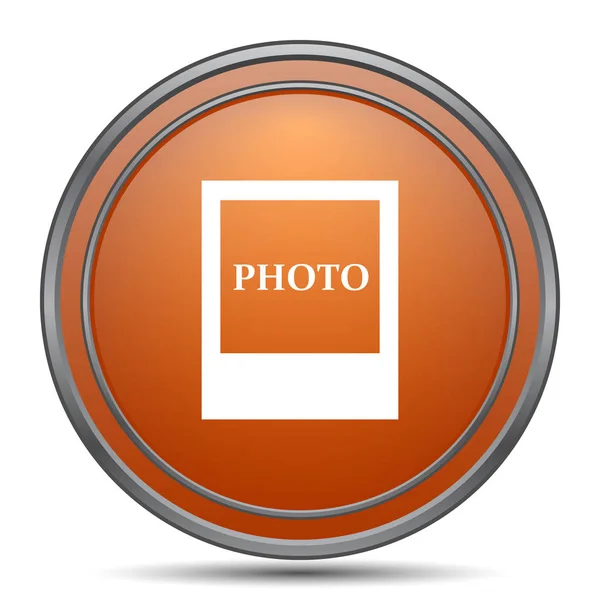 Иконка Фотографии Оранжевая Кнопка Интернета Белом Фоне — стоковое фото