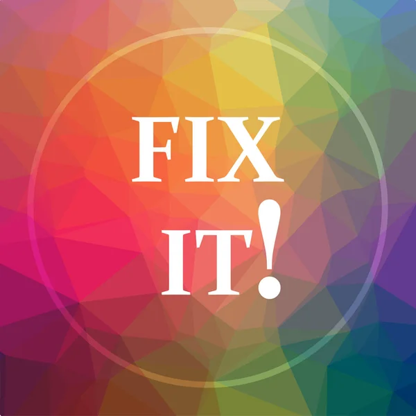 Fix it icon. Fix it website button on low poly background