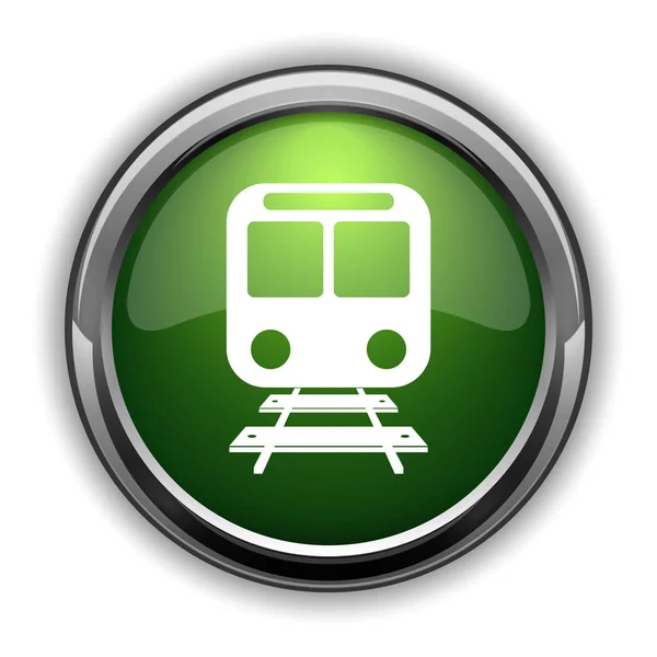 鉄道アイコン 白い背景の上の鉄道ウェブサイト ボタン — ストック写真