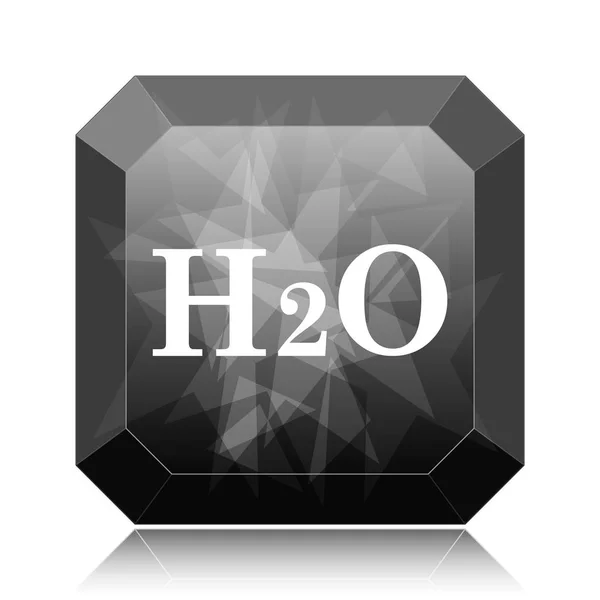 Icône H2O Bouton Noir Site Sur Fond Blanc — Photo
